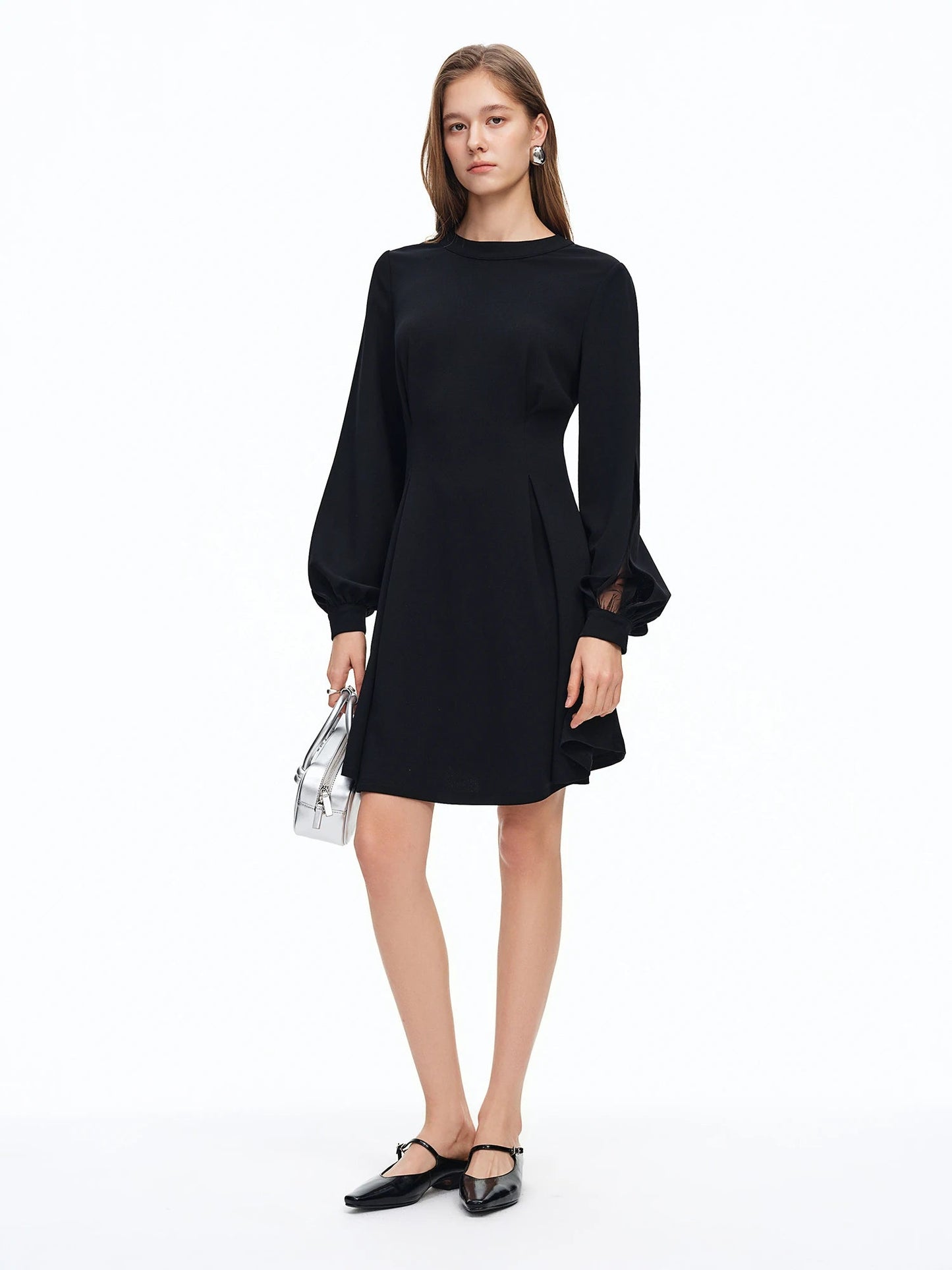 DUSHU 2026 Spring Women's French Waist Dress, Black Bodycon Mini Dress A-line Midi Dress Office Chic Retro Minimalist Style Loran