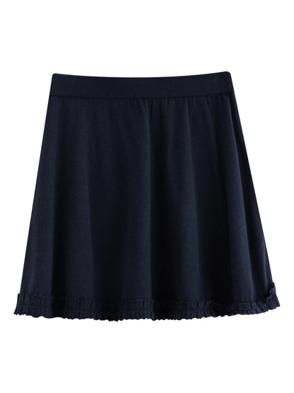 Stylish Trimmed Knit Set Off-Shoulder Top & Mini Skirt Loran