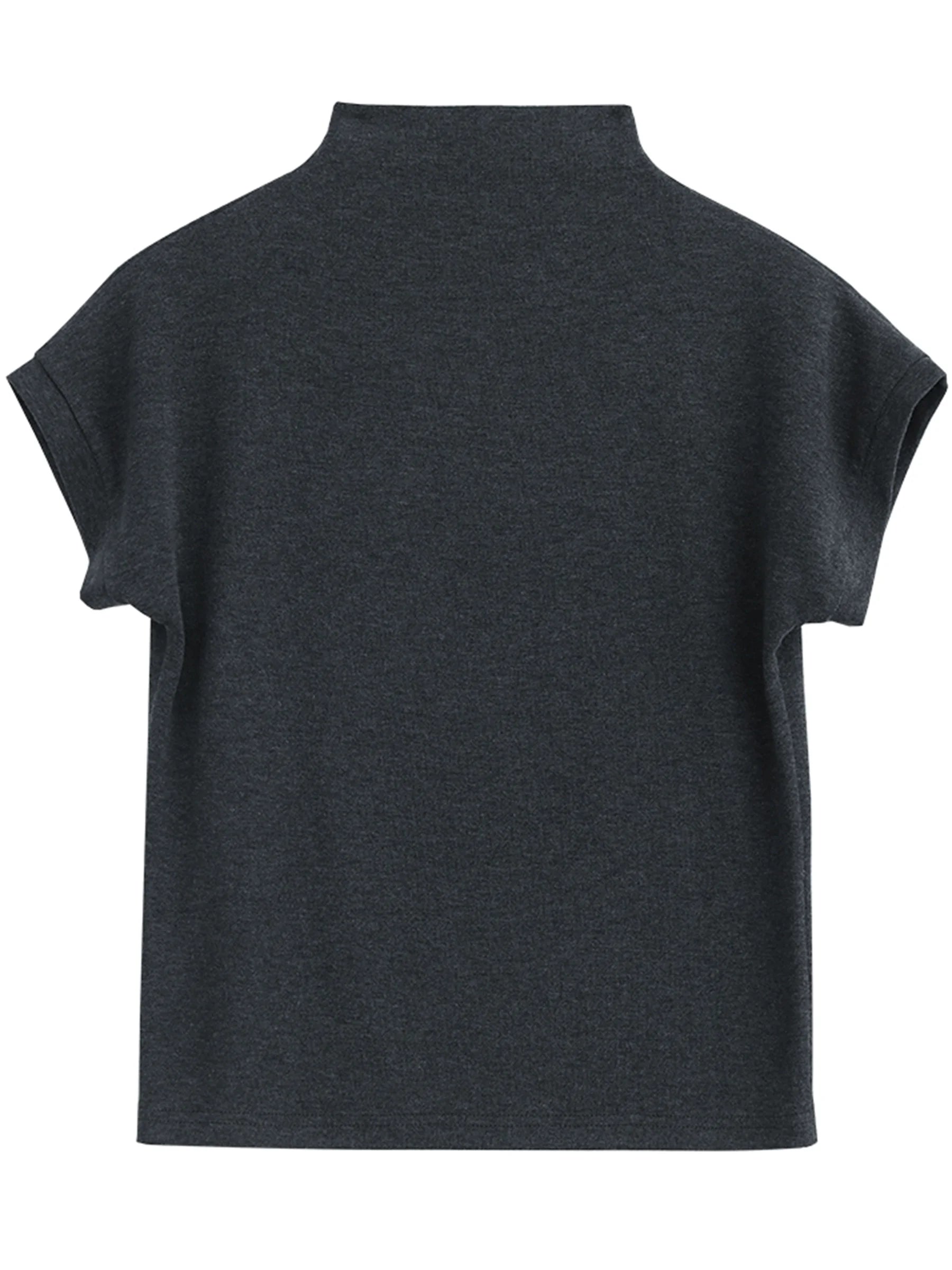 CHIC VEN Women T-Shirts Solid Half High Neck Slim Fit Tees  Elastic Basic Female Bottom Top Spring Autumn 2025 Loran