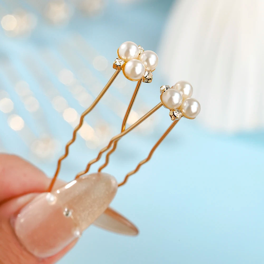 Handmade Pearl Hairpin Set Bridal & Party Hair Clips