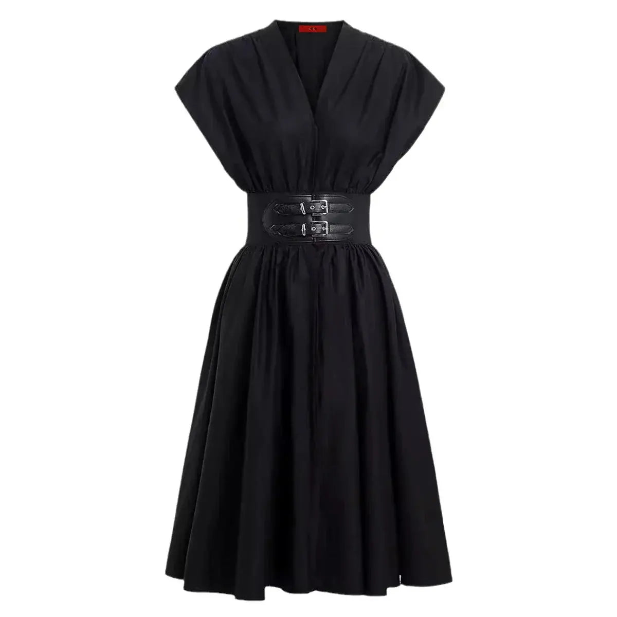 The Essential Black V-Neck Summer Dress - Loran