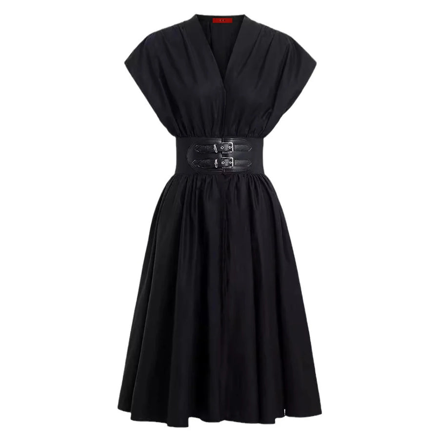 The Essential Black V-Neck Summer Dress