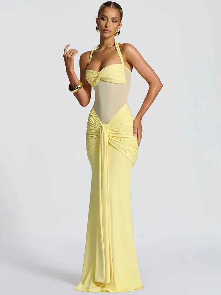 Backless Halter Maxi Dress - Loran