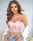 Sexy Lace Temptation Sweet Rose Embroidery Vest Top