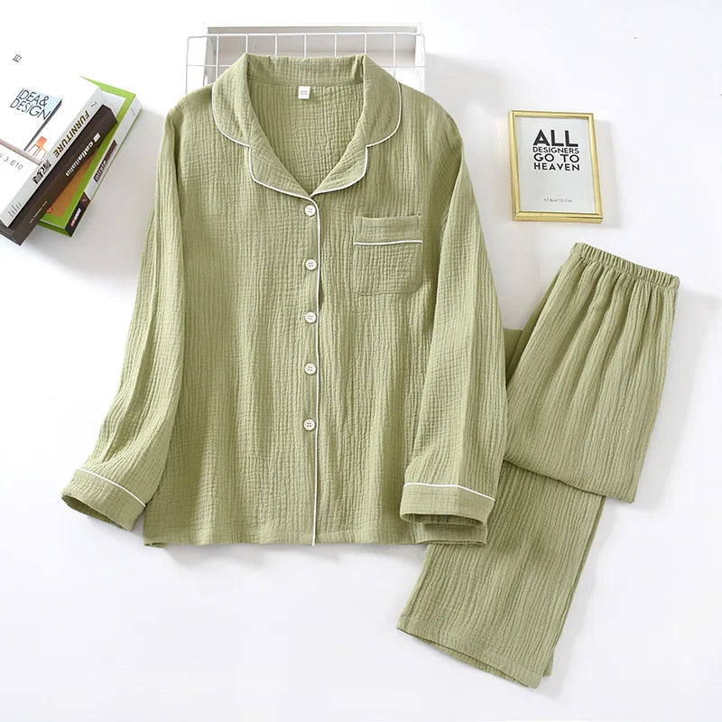 Couple's Pure Cotton Crepe Pajama Set Loran