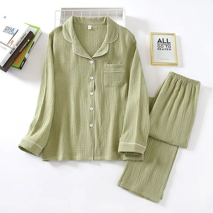 Couple's Pure Cotton Crepe Pajama Set Loran
