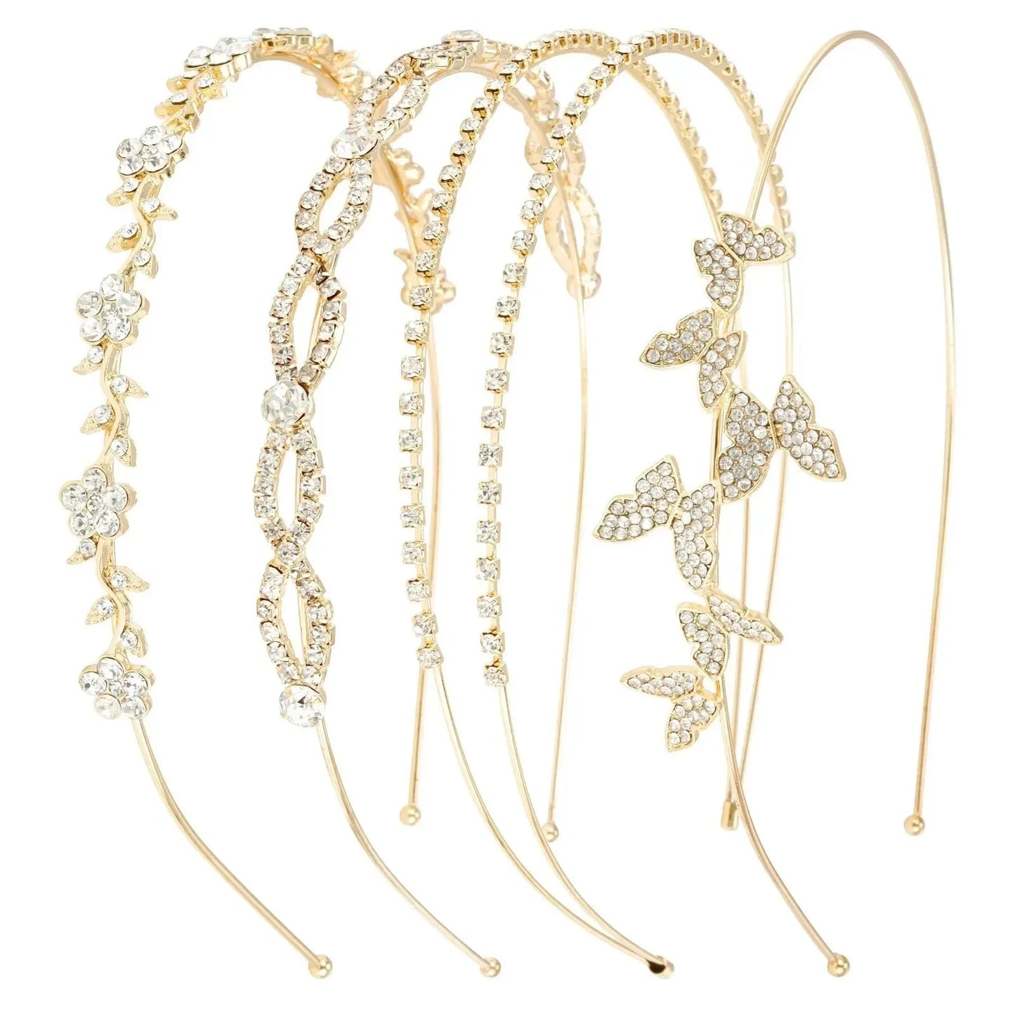 Rhinestone & Pearl Bridal Headband Set Wedding Hair