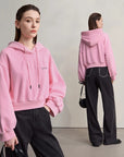 Versatile Women's Casual Knit Hooded Sweatshirt