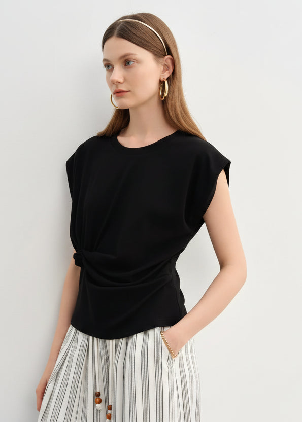 Women’s Cinched Waist T-Shirt Flattering Summer Top