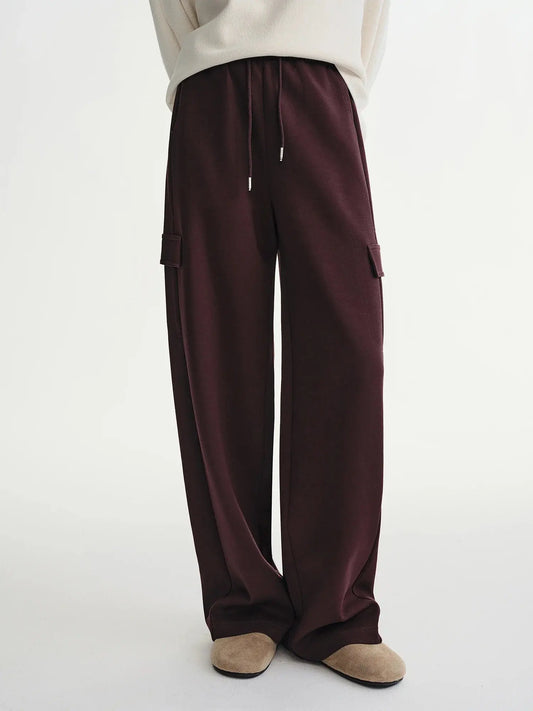 Plus-Size Wide-Leg Drawstring Pants for Winter - Loran