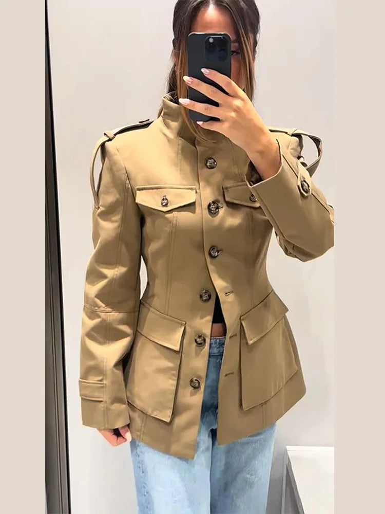 Women's Autumn Stand-Collar Jacket