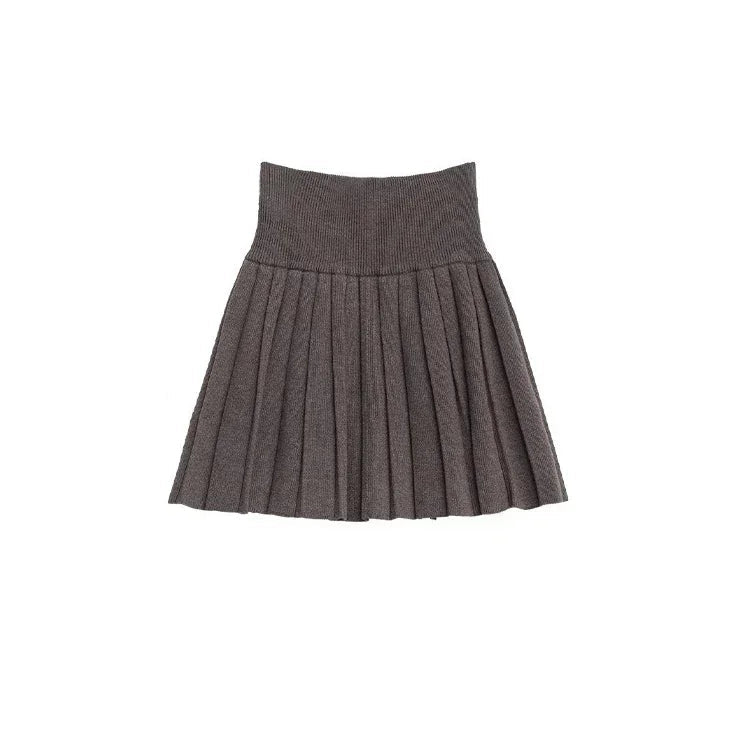 CHIC VEN Women Skirt Sets Solid Knitted Cardigan Short Sleeved Top Female Pleated Skirt Three Piece Optional Spring Autumn 2024 Loran