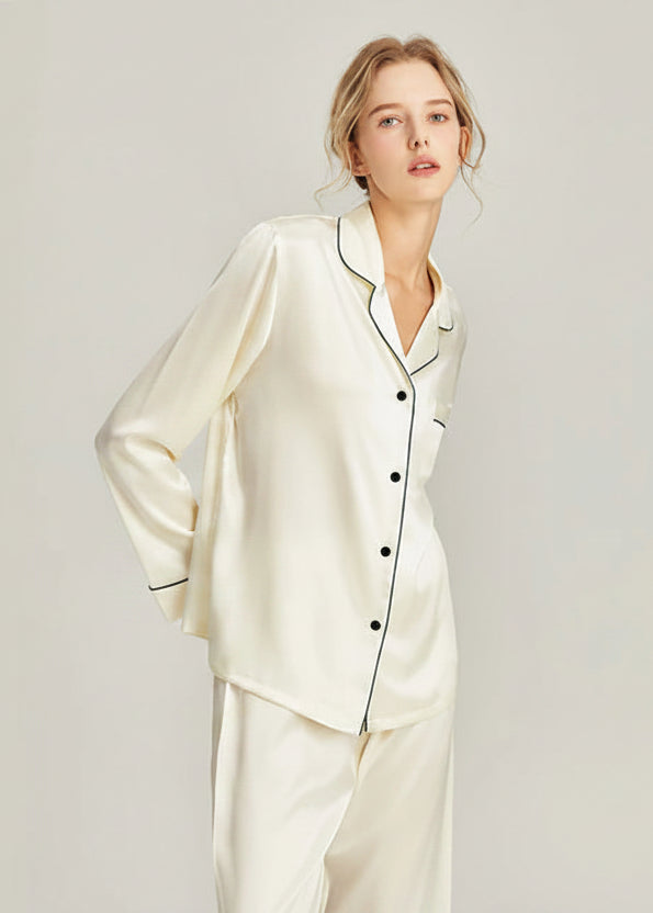 Fimtairah New 6A 100%  Silk Pajamas Women's Spring Autumn 2024 Fashion Lady Long-sleeved Two-piece Suit  Summer home clothes Loran