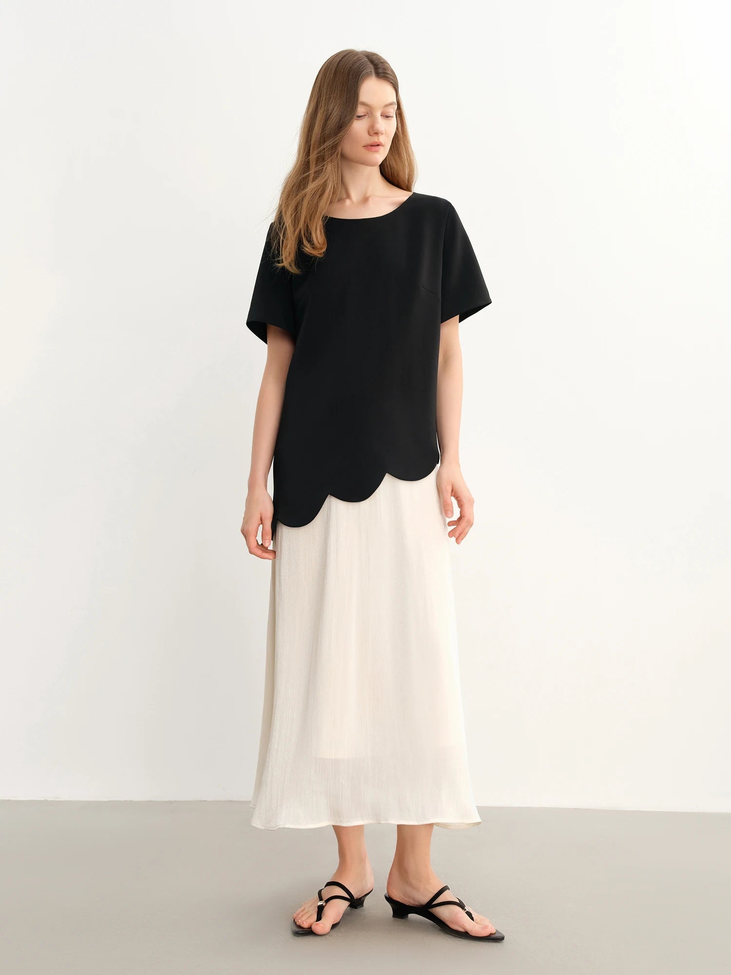 Color Block Fake Two-Piece Dress Chic Summer Design Loran