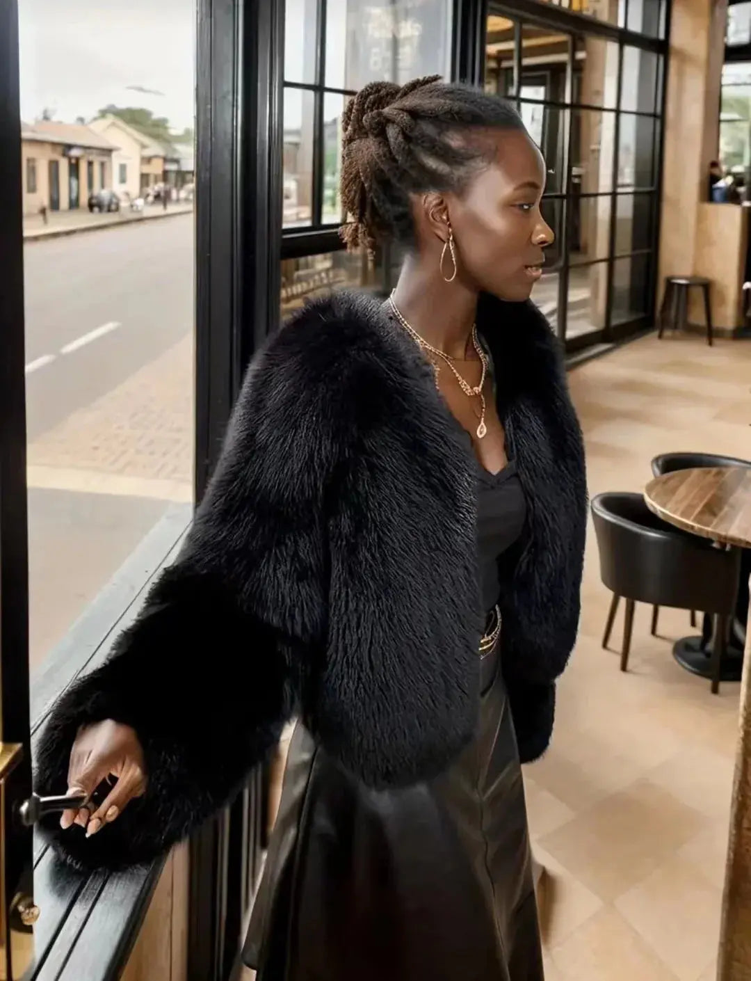 Elegant Imitation Fur Jacket - Loran