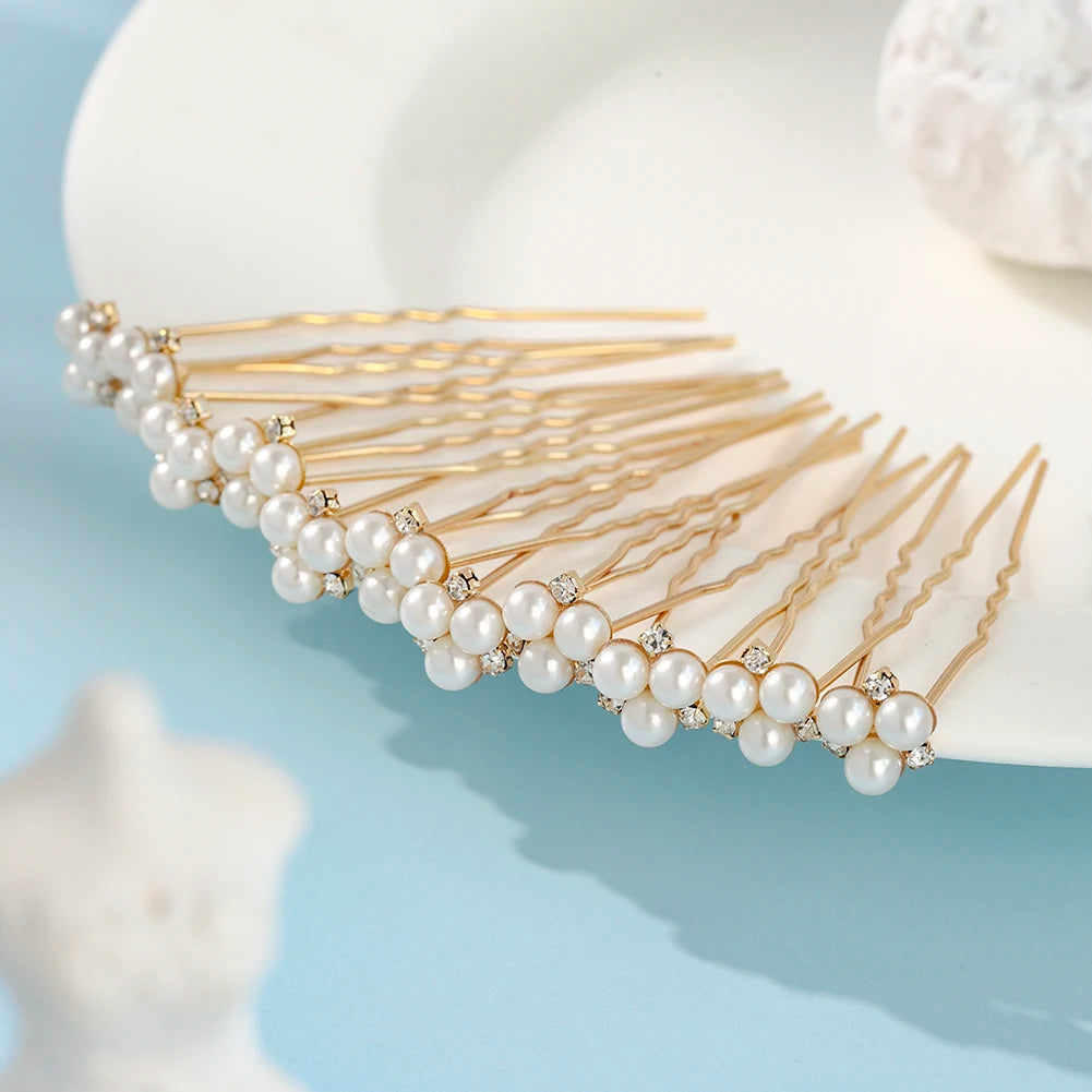 Handmade Pearl Hairpin Set Bridal & Party Hair Clips