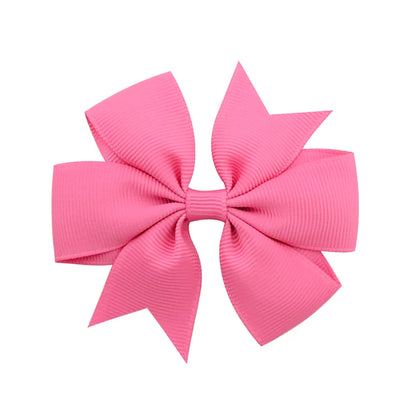 Solid Color Grosgrain Ribbon Hair Bow Clips for Girls