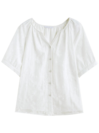 Raglan Sleeve Summer Shirt Minimalist Cotton Top Loran