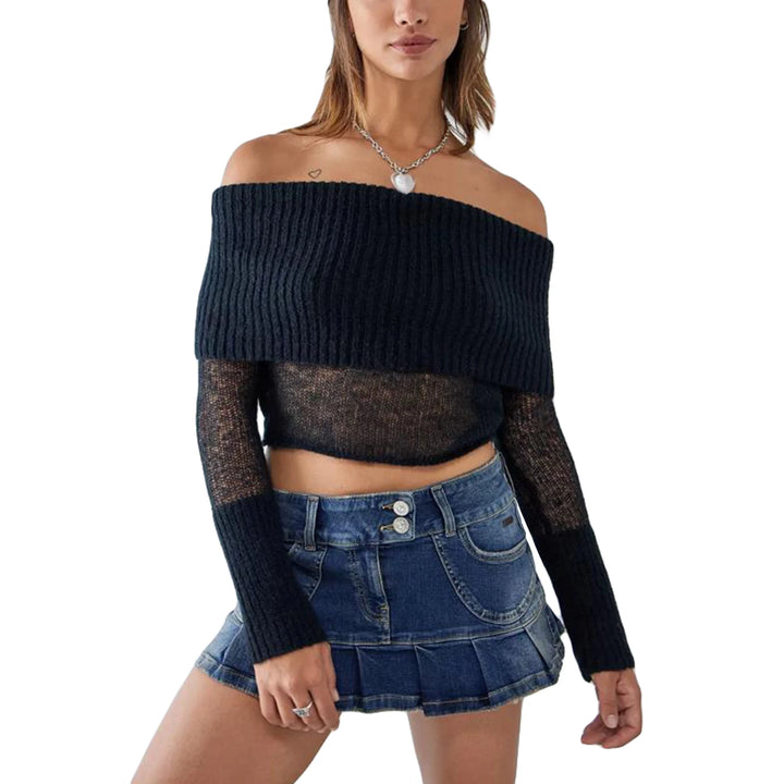 Women's Long-sleeved cropped sweater - 3IN SMART Shop  #