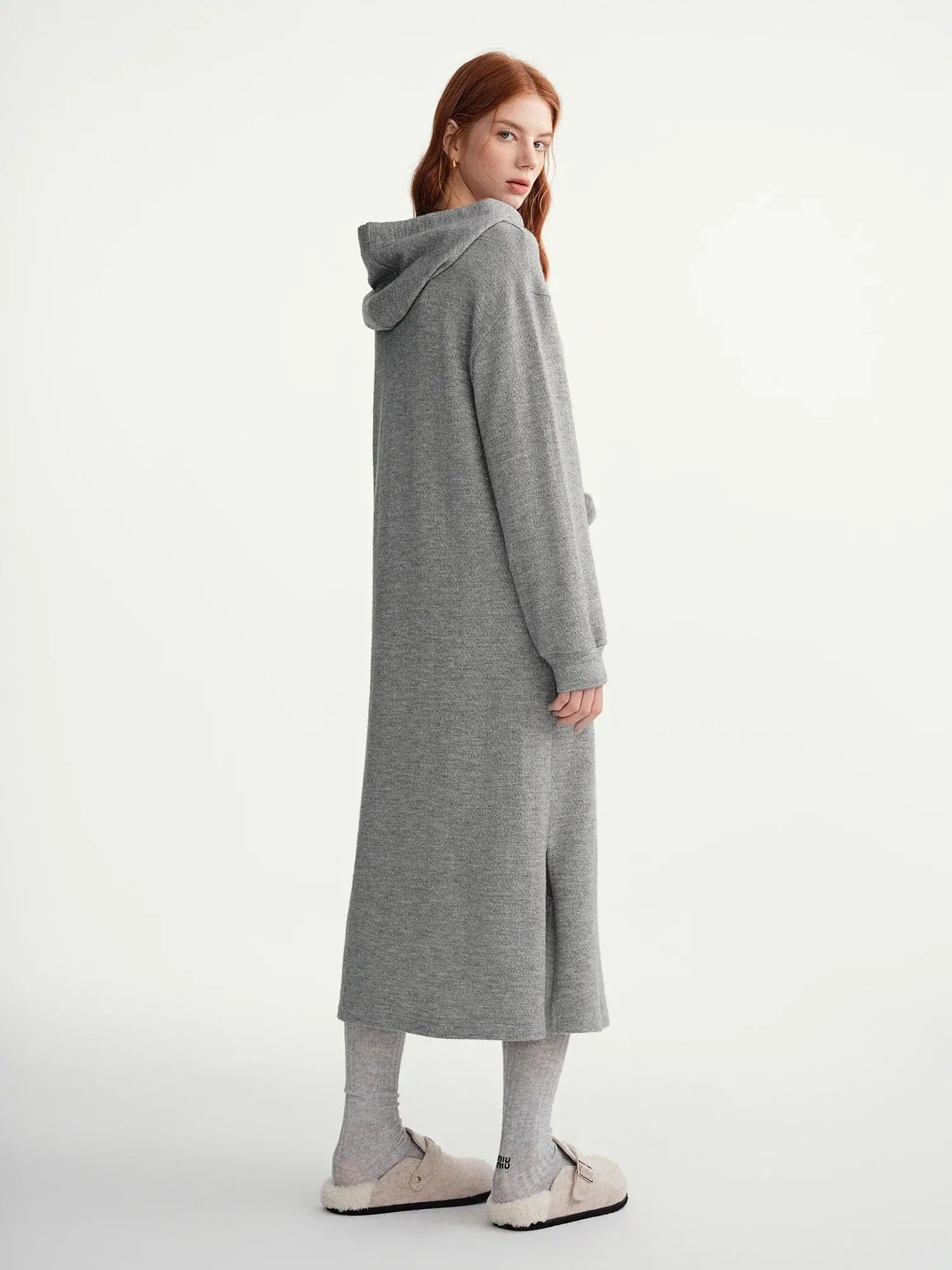 Women's Hooded Knit Sweater Dress - Loran