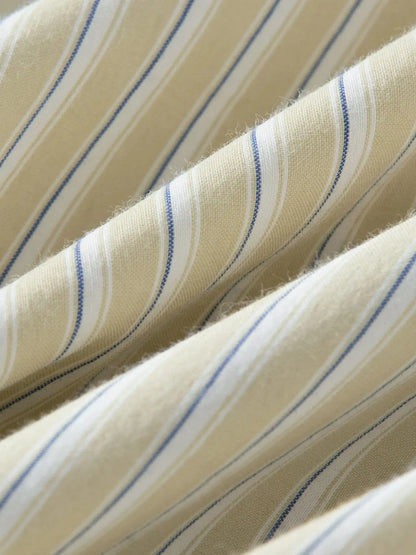 Summer Women's Striped Wrap-Front V-Neck Shirt - Loran
