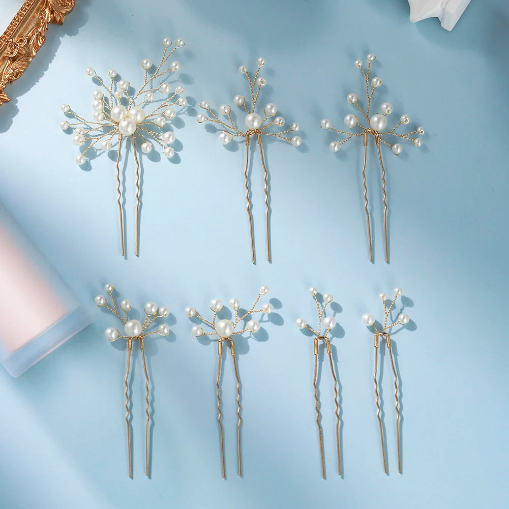 Handmade Pearl Hairpin Set Bridal & Party Hair Clips