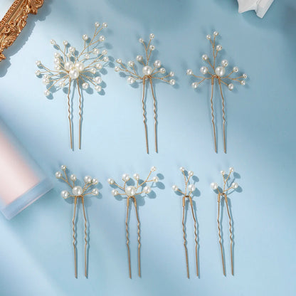 Handmade Pearl Hairpin Set Bridal & Party Hair Clips
