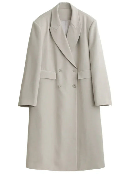 Women’s Double-Breasted Trench Coat Casual Long Overcoat Loran