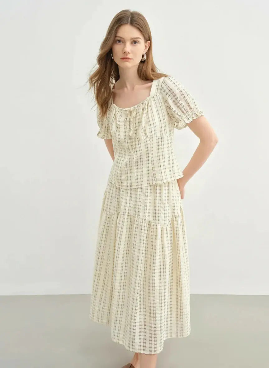 Women's Bubble Knit Top and Skirt Set - Loran