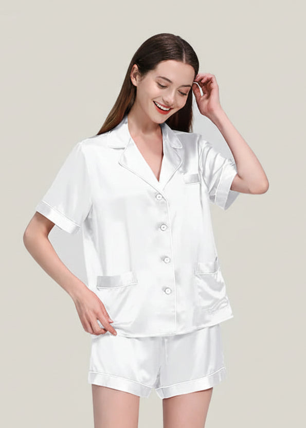 Plus Size Deconstructivist Real Silk Pajamas 2-Piece Set Loran