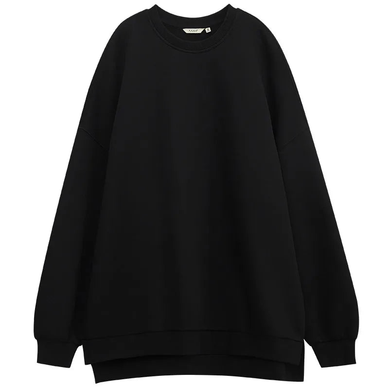 Amii Women's Sweatshirt 2026 Spring New Round Neck Love Embroidery Pullover Sweatshirts Loose Drop Shoulder Sleeve Top 12641112 Loran