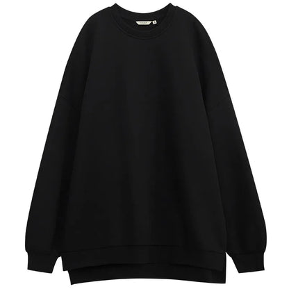 Amii Women's Sweatshirt 2026 Spring New Round Neck Love Embroidery Pullover Sweatshirts Loose Drop Shoulder Sleeve Top 12641112 Loran