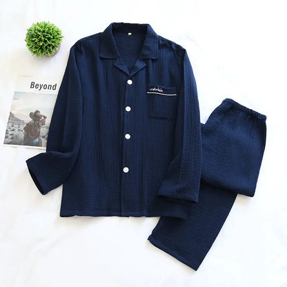 Couple's Pure Cotton Crepe Pajama Set Loran