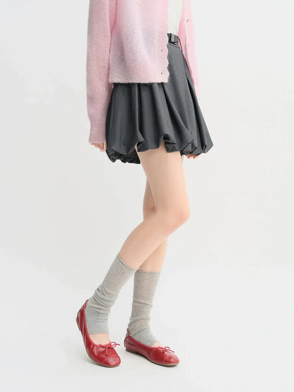 Cozy Chic Plus Size Gray Skirt for Autumn Fashion - Loran