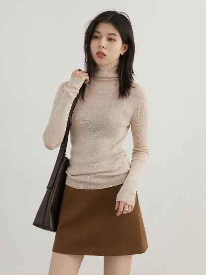Slim Turtleneck Sweater Autumn Winter Knit Pullover Loran