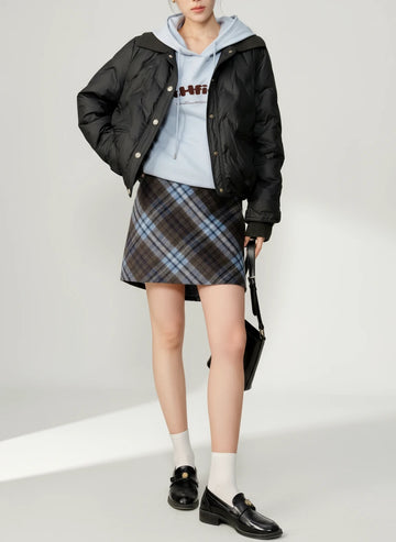 Winter Thicken Plaid Mini Skirt