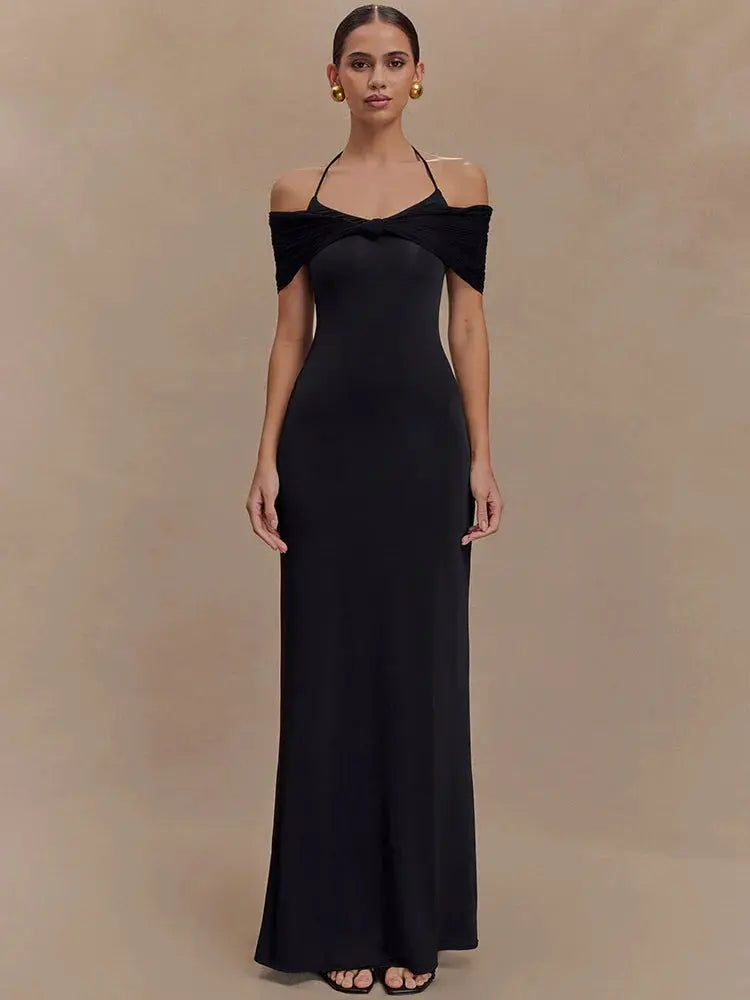 Elegant Off-Shoulder Backless Gown - Loran