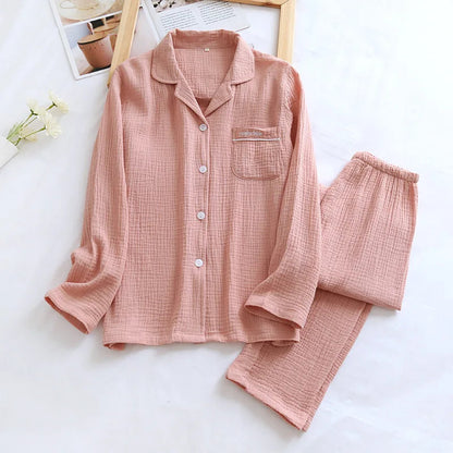 Couple's Pure Cotton Crepe Pajama Set Loran