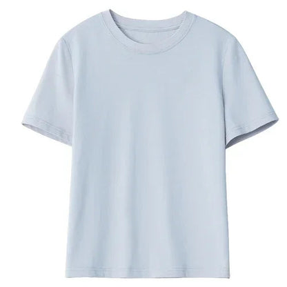 Basic O-Neck Tee Casual Solid Short Sleeve T-Shirt Loran