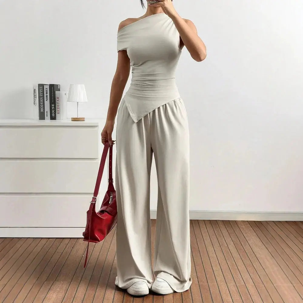 Women's Two-Piece Asymmetrical Summer Outfit - Loran