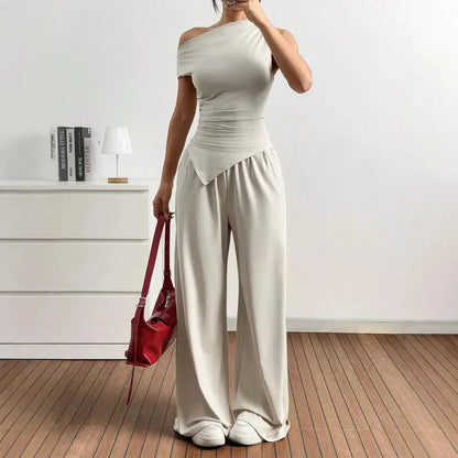 Women's Two-Piece Asymmetrical Summer Outfit - Loran