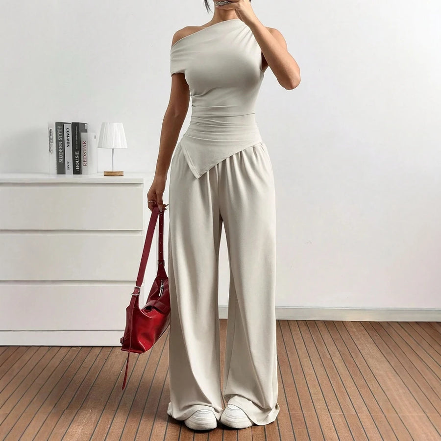 Women's Two-Piece Asymmetrical Summer Outfit