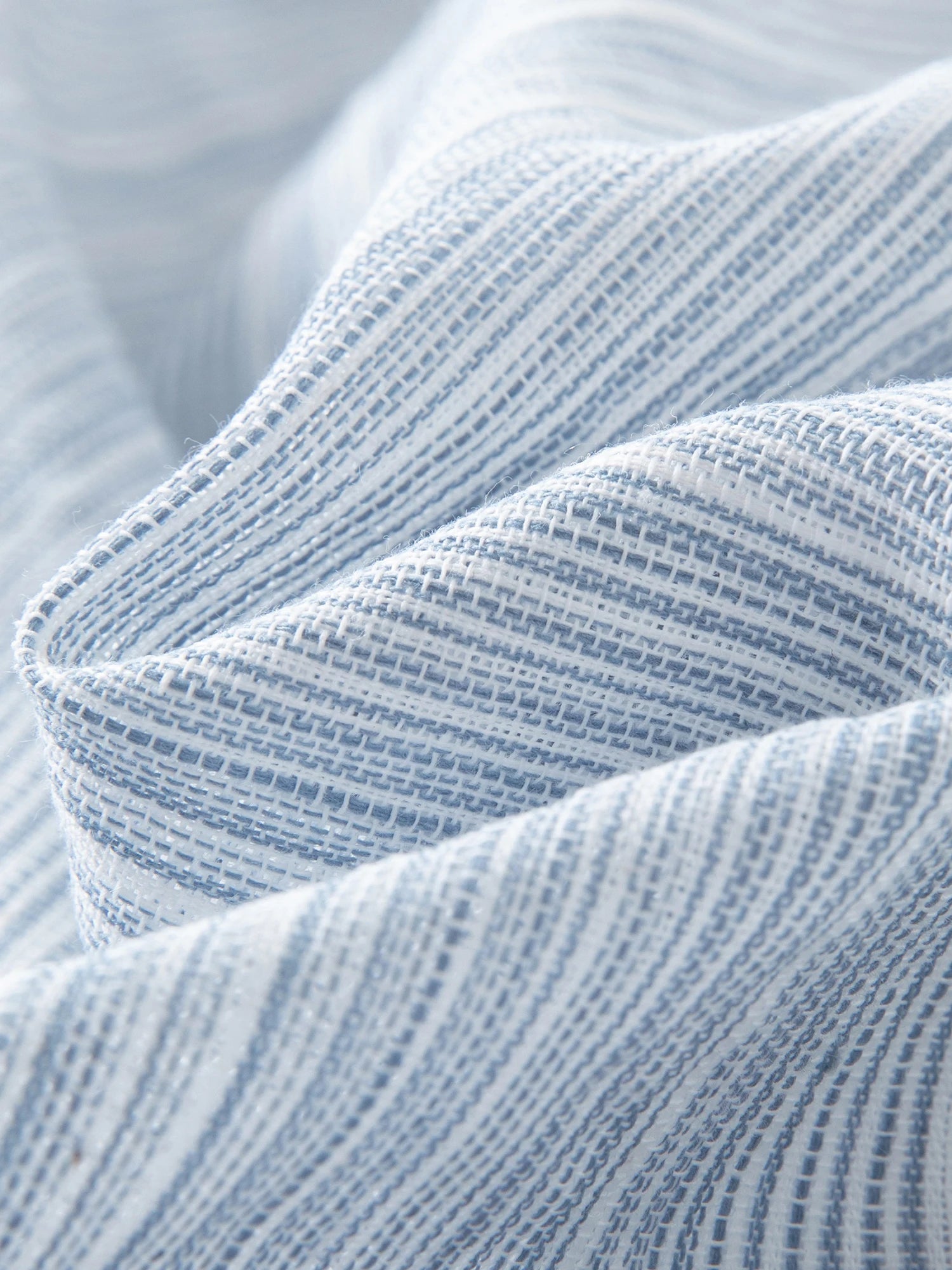 Ruffled Striped Blue Shirt Fake Two-Piece Top