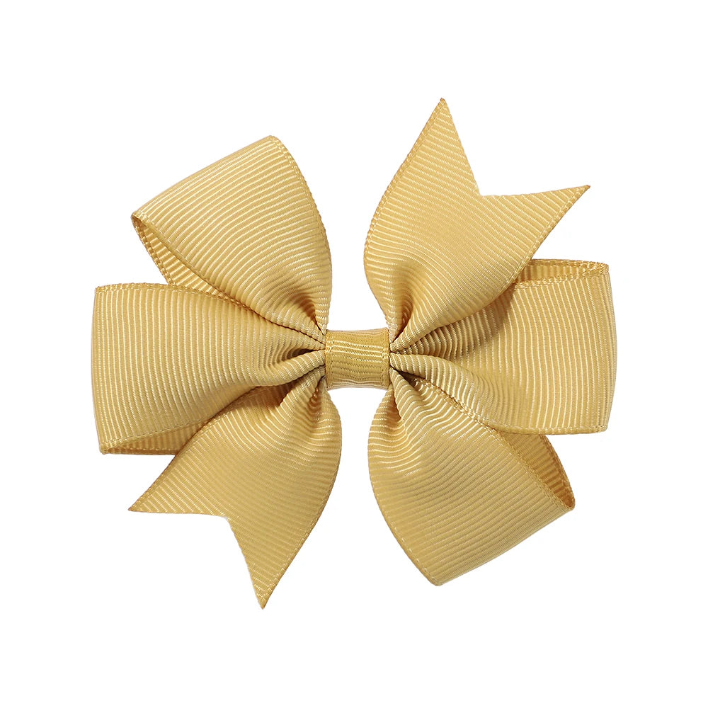 Solid Color Grosgrain Ribbon Hair Bow Clips for Girls