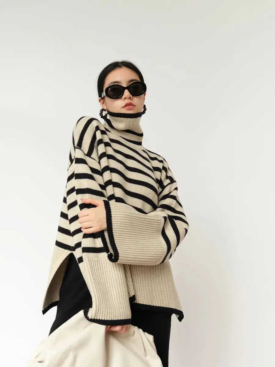 The New Striped Turtleneck Sweater for Fall & Winter - Loran