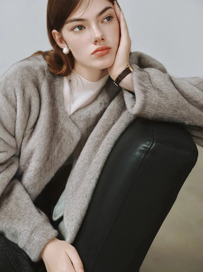 Elegant Plus Size Faux Mink Coat Loran