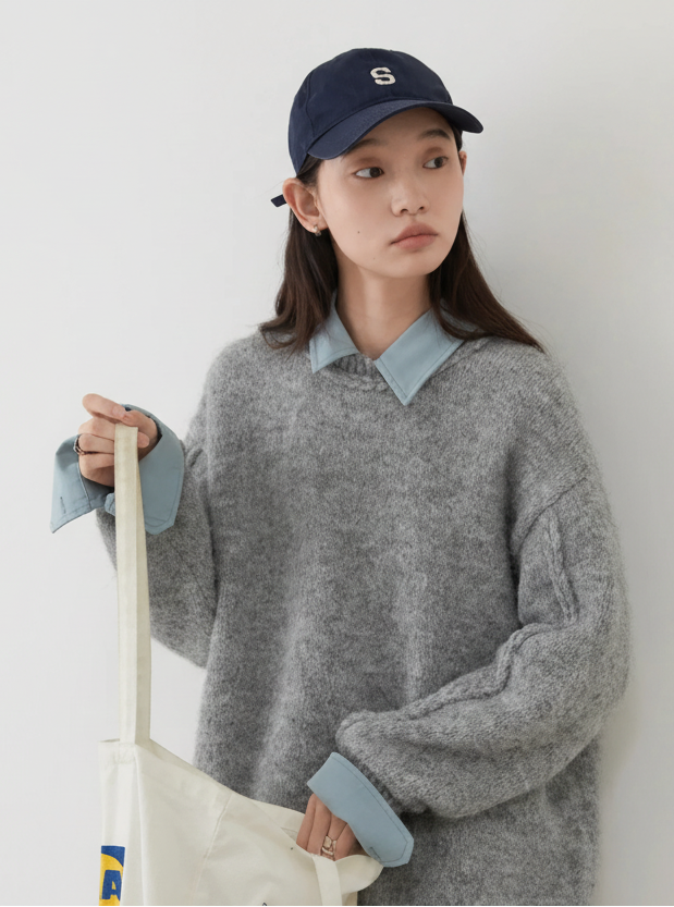 CHIC VEN Women Knit Sweaters Pullovers Loose Casual New Round Neck Knitting Female Warm Jumpers Autumn Winter 2024 Clothing Loran