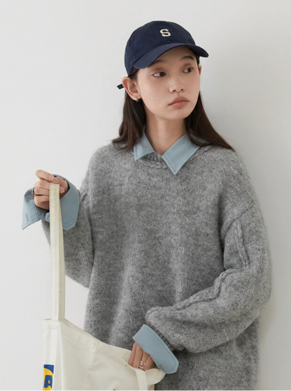 CHIC VEN Women Knit Sweaters Pullovers Loose Casual New Round Neck Knitting Female Warm Jumpers Autumn Winter 2024 Clothing Loran