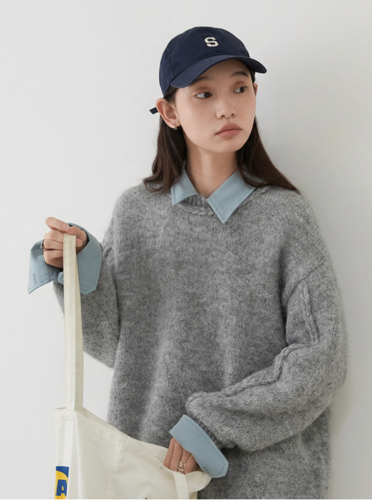 CHIC VEN Women Knit Sweaters Pullovers Loose Casual New Round Neck Knitting Female Warm Jumpers Autumn Winter 2024 Clothing Loran