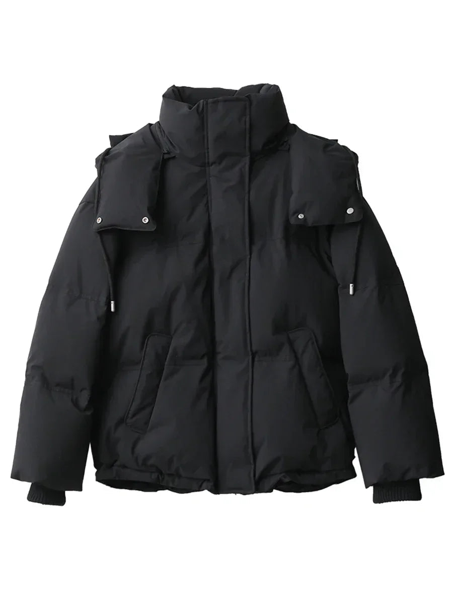 CHIC VEN Women Down Coat Solid Warm Down Jacket New 90 White Duck Down Windproof Hooded Female Overcoat Winter 2023 Loran